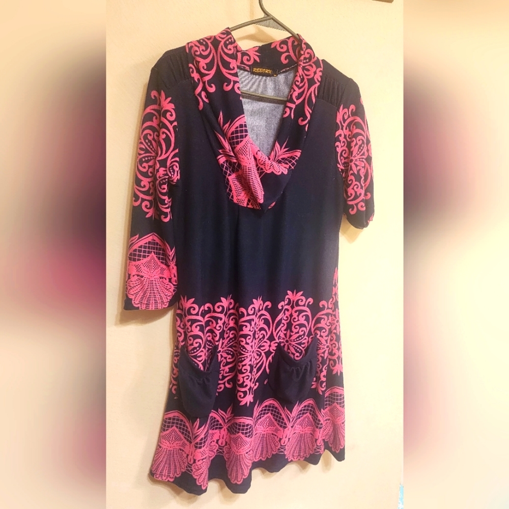 Pink and Blue Mini Dress